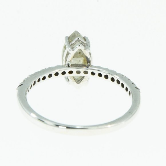 Marquise Diamond Engagement Ring 14K White Gold Fancy Gray 1.28 TCW - Picture 5 of 6